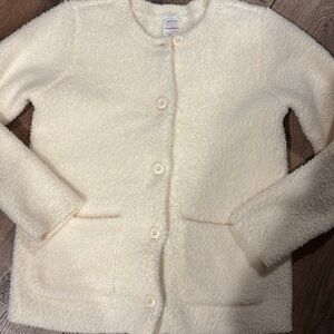 Hanna Andersson New Cream Button-Up Fleece sweater
